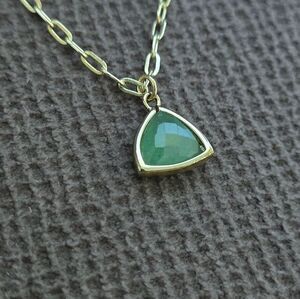 Inspired By You Triangular Green💚 Aventurine Pendant Necklace - NWOT
